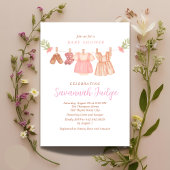 Boho waslijn meisje lichtroze kaart