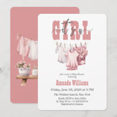 Boho waslijn roze is een meisje Baby shower Kaart (Voorkant / Achterkant)