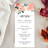 Boho Watercolor Autumn Flowers Menu