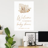 Boho Watercolor Baby Shower Ontvangst voor Babykam Poster (Thuiskantoor)