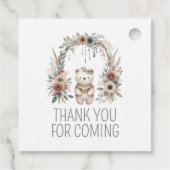 Boho Watercolor Beer Baby Shower Bedankjes Labels (Achterkant)