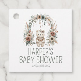 Boho Watercolor Beer Baby Shower Bedankjes Labels