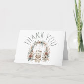 Boho Watercolor Beer Baby Shower Bedankkaart (Voorkant)
