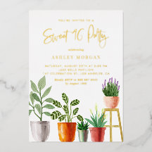 Boho Watercolor Binnen Planten Sweet Sixteen Feest