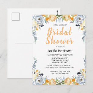 Boho Watercolor Bloemen Bruidsfeest Postkaart