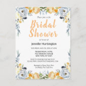 Boho Watercolor Bloemen Bruidsfeest Postkaart (Voorkant)