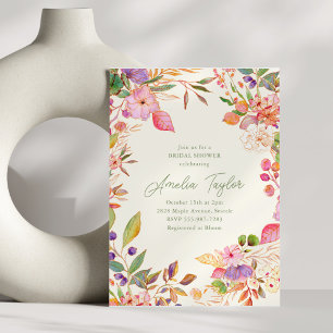 Boho Watercolor Bloemen Bruidsmeisje Borrel Kaart