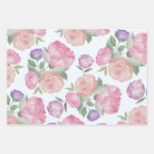 Boho Watercolor Bloemen Bruiloft Inpakpapier Vel (Voorkant)