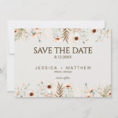 Boho Watercolor Bloemen Bruiloftsfoto Save The Date (Voorkant)