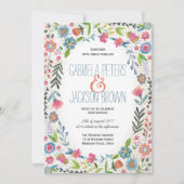 Boho Watercolor Bloemen | Trouwkaarten Kaart (Voorkant)
