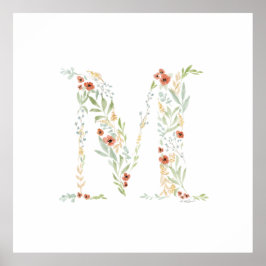 Boho Watercolor Bloemstuk Poster