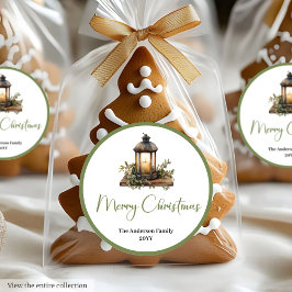 Boho Watercolor Christmas Lantern Holiday Sticker