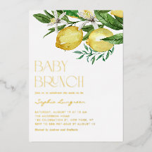 Boho Watercolor Citroen Bloemige Baby Shower Brunc