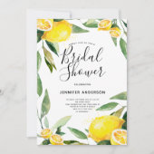 Boho Watercolor Citroen Bruidsdouche Kaart (Voorkant)