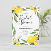 Boho Watercolor Citroen Bruidsdouche Kaart (Staand voorkant)