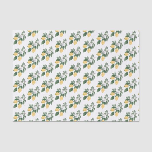 Boho Watercolor Citroenen & Groene Decoupage Tissuepapier (Voorkant)