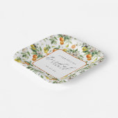Boho Watercolor Citrus Pattern Bridal Shower Papieren Bordje (Gebogen)