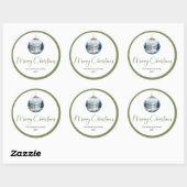 Boho Watercolor Cozy Winter Scene Rustic Christmas Ronde Sticker (Vel)