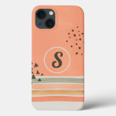 Boho Watercolor Custom Initial iPhone Case (Achterkant)