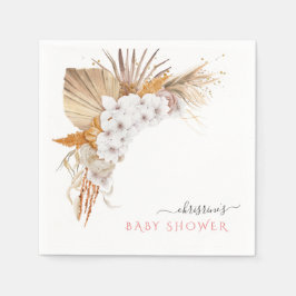 Boho Watercolor Elegante Bloemige Baby Shower Serv Servet