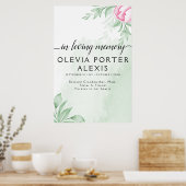 Boho Watercolor Eucalyptus Bladeren Funeral Welkom Poster (Keuken)