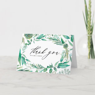 Boho Watercolor Eucalyptus en Succulenten Frame  Bedankkaart