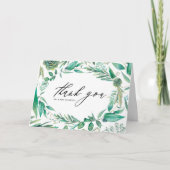 Boho Watercolor Eucalyptus en Succulenten Frame  Bedankkaart (Voorkant)