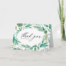 Boho Watercolor Eucalyptus en Succulenten Lijstje  Bedankkaart