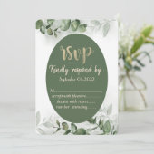Boho Watercolor Eucalyptus Groene Begroeiing RSVP Kaart (Staand voorkant)