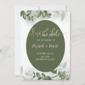 Boho Watercolor Eucalyptus Groenery Save The Date (Voorkant)