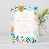 Boho Watercolor Floral Modern Engagement Party Kaart (Staand voorkant)