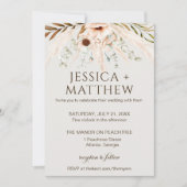 Boho Watercolor Floral Wedding Photo Kaart (Voorkant)