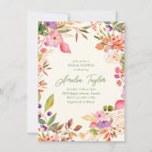 Boho Watercolor Floral Wildflower Bridal Shower Kaart (Voorkant)