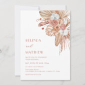 Boho Watercolor Flowers Casual Wedding Kaart (Voorkant)