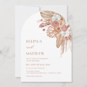 Boho Watercolor Flowers Casual Wedding Kaart (Voorkant)