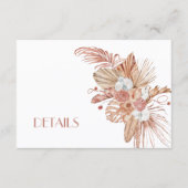 Boho Watercolor Flowers Wedding Details Informatiekaartje (Voorkant)