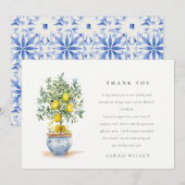 Boho Watercolor Geel Citroenboom Bruidsdiner Bedankkaart (Voorkant / Achterkant)