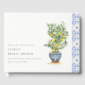 Boho Watercolor Geel Citroenboom Bruiloft Gastenboek (Voorkant)