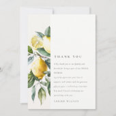 Boho Watercolor Gele Citroen Tuin Bruiloftsfeest Bedankkaart (Voorkant)
