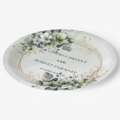 Boho Watercolor Groene Personalized Huwelijk Papieren Bordje (Gekanteld)