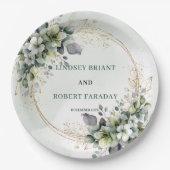 Boho Watercolor Groene Personalized Huwelijk Papieren Bordje (Voorkant)