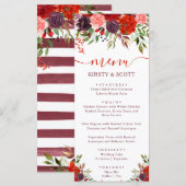 Boho Watercolor Herfst Bloemen Bruiloftsmenu Menu (Voorkant / Achterkant)
