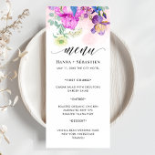 Boho Watercolor Herfst Bloemen Menu