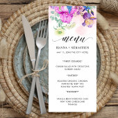 Boho Watercolor Herfst Bloemen Menu