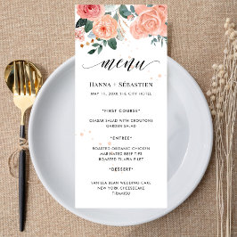 Boho Watercolor Herfst Bloemen Menu