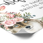 Boho Watercolor Herfst Bloemrijke Welkom Douche Poster (Hoek)