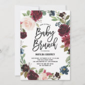 Boho Watercolor Herfst Krans Baby Brunch Kaart (Voorkant)