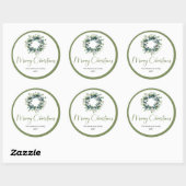 Boho Watercolor Kerst Krans Cadeau Sticker (Vel)