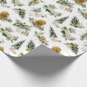 Boho Watercolor Kerstcompositie Kaart Cadeaupapier (Hoek)