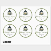 Boho Watercolor Kerstlantaarn Moderne Sticker (Vel)
